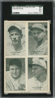 1937 Exhibits Four-On-One with Four HOFers including Lefty Grove & Jimmie Foxx SGC 70 EX+ 5.5